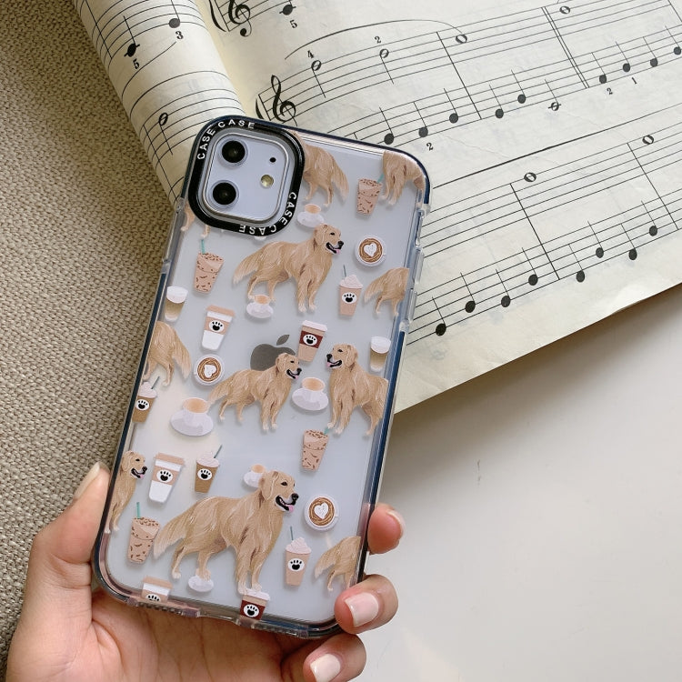 For iPhone 12 Pro Max Double Color TPU Pattern Protective Case