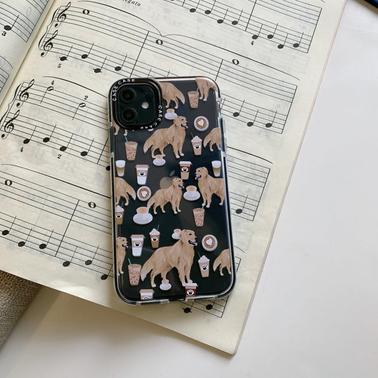 For iPhone 12 Pro Max Double Color TPU Pattern Protective Case