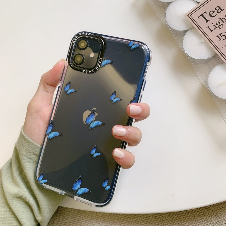 For iPhone 12 Pro Max Double Color TPU Pattern Protective Case