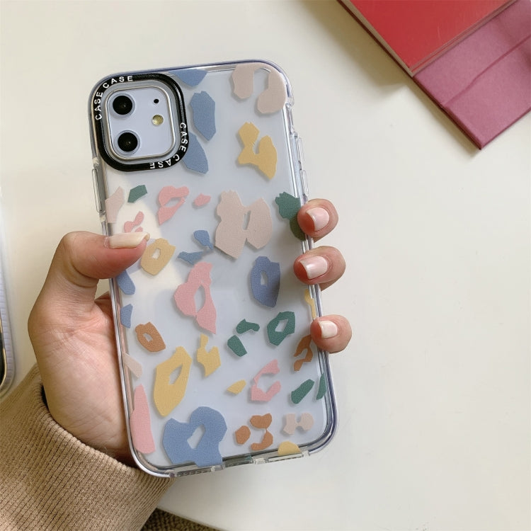 For iPhone 12 Pro Max Double Color TPU Pattern Protective Case