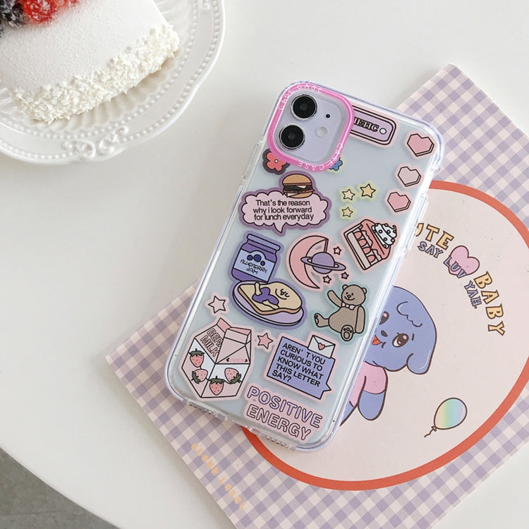 For iPhone 12 Pro Max Double Color TPU Pattern Protective Case