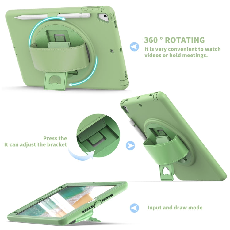 360 Degree Rotation PC+TPU Protective Cover with Holder & Hand Strap & Pen Slot For Apple iPad 9.7 (2018) & (2017) / Pro 9.7 / Air 2 / Air