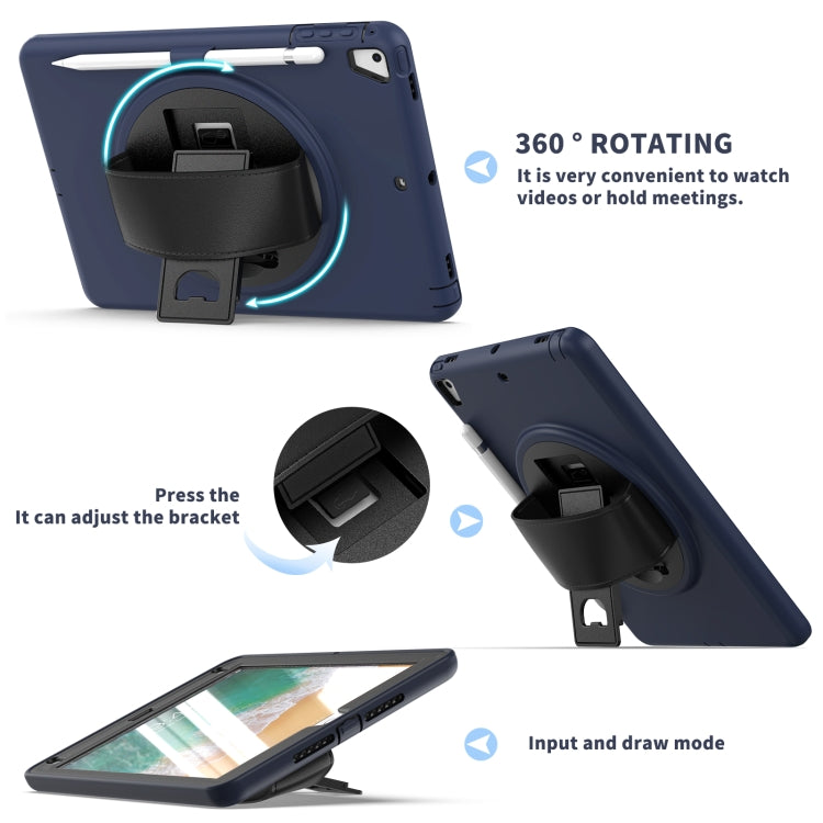 360 Degree Rotation PC+TPU Protective Cover with Holder & Hand Strap & Pen Slot For Apple iPad Pro 9.7 (2016)