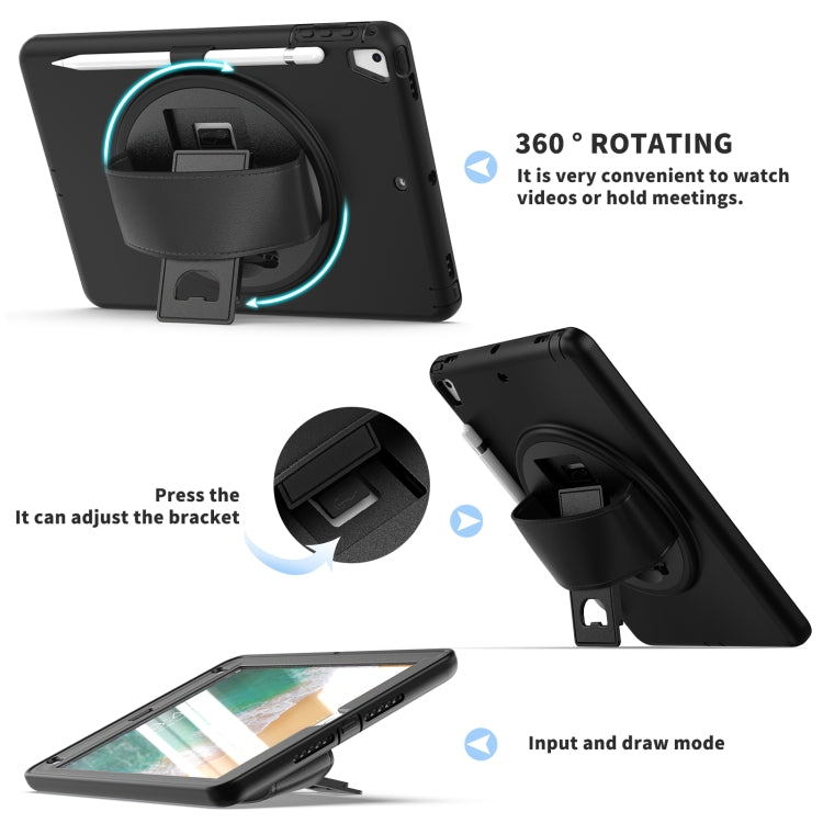 360 Degree Rotation PC+TPU Protective Cover with Holder & Hand Strap & Pen Slot For Apple iPad Pro 9.7 (2016)