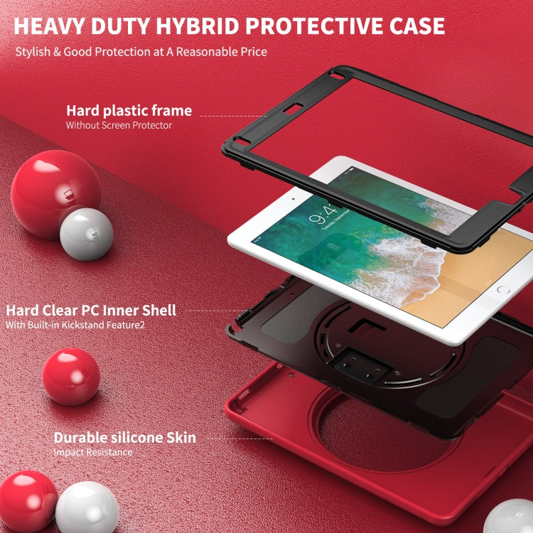 360 Degree Rotation PC+TPU Protective Cover with Holder & Hand Strap & Pen Slot For Apple iPad Pro 9.7 (2016)