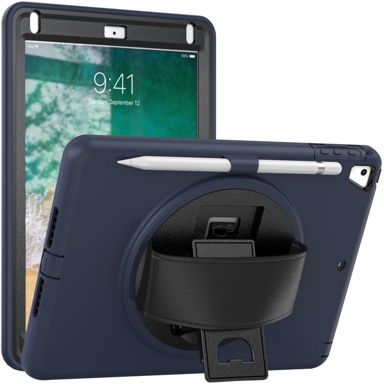 360 Degree Rotation PC+TPU Protective Cover with Holder & Hand Strap & Pen Slot For Apple iPad Air