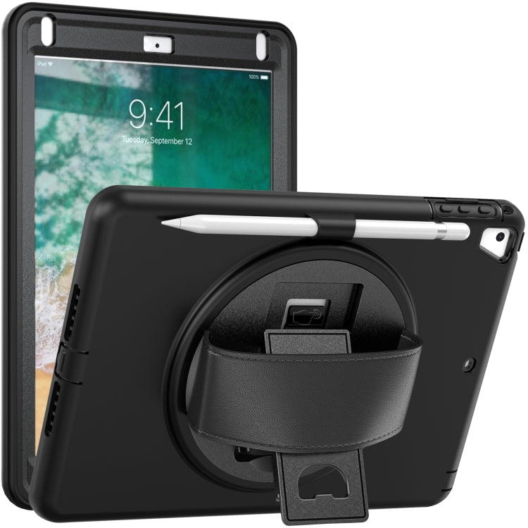 360 Degree Rotation PC+TPU Protective Cover with Holder & Hand Strap & Pen Slot For Apple iPad Air