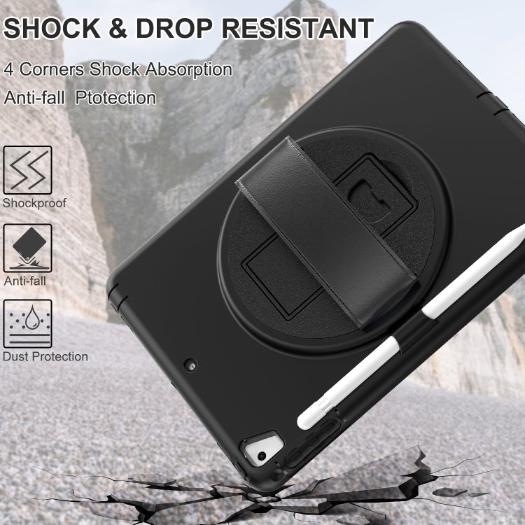 360 Degree Rotation PC+TPU Protective Cover with Holder & Hand Strap & Pen Slot For Apple iPad Air