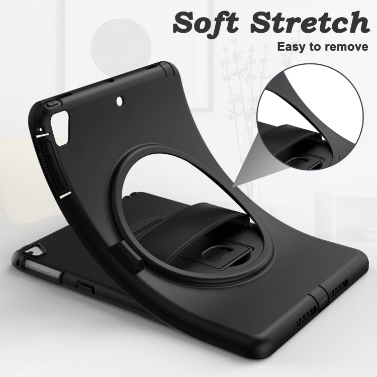 360 Degree Rotation PC+TPU Protective Cover with Holder & Hand Strap & Pen Slot For Apple iPad Air