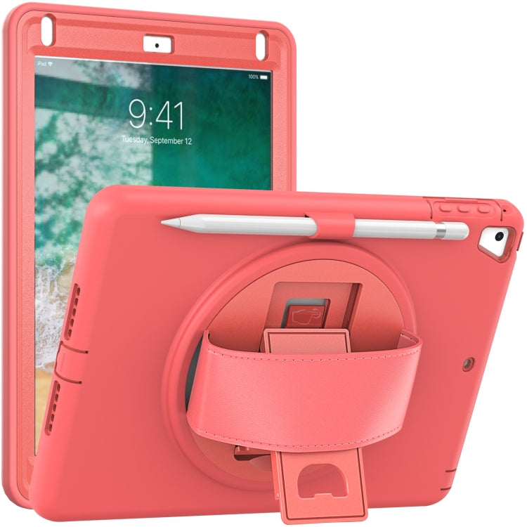 360 Degree Rotation PC+TPU Protective Cover with Holder & Hand Strap & Pen Slot For Apple iPad Air