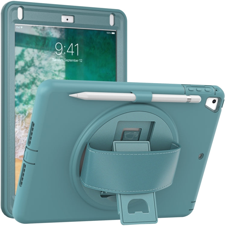 360 Degree Rotation PC+TPU Protective Cover with Holder & Hand Strap & Pen Slot For Apple iPad Air
