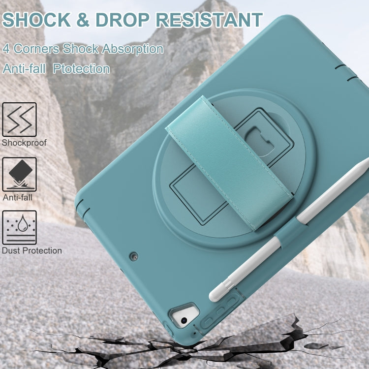 360 Degree Rotation PC+TPU Protective Cover with Holder & Hand Strap & Pen Slot For Apple iPad Air