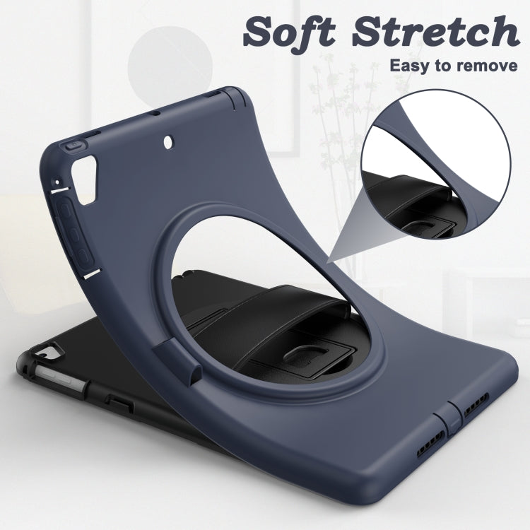 360 Degree Rotation PC+TPU Protective Cover with Holder & Hand Strap & Pen Slot For Apple iPad Air 2
