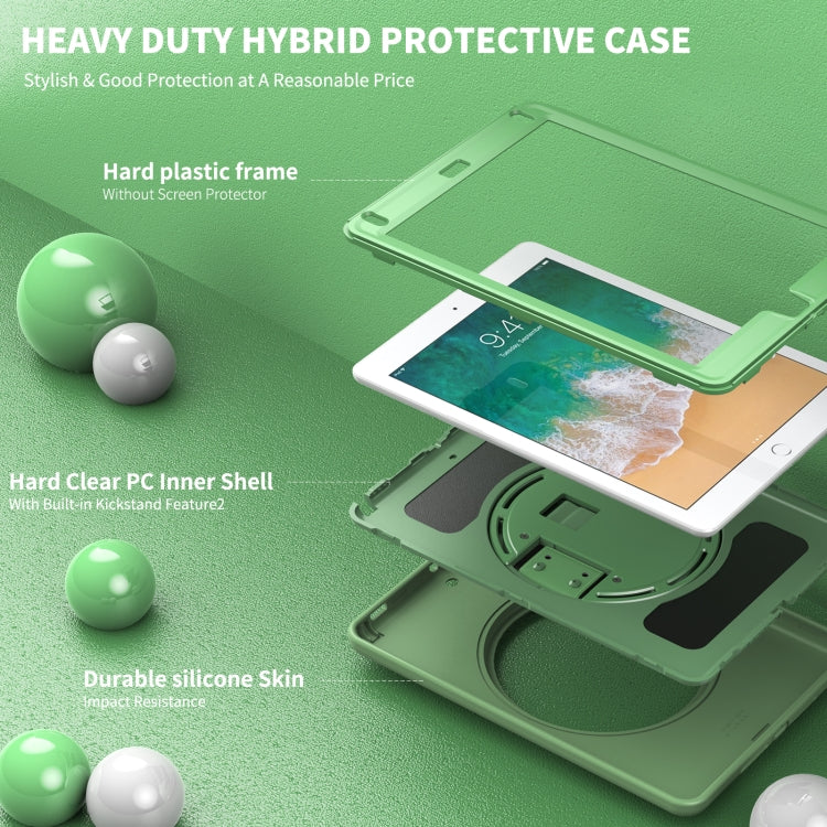 360 Degree Rotation PC+TPU Protective Cover with Holder & Hand Strap & Pen Slot For Apple iPad Air 2
