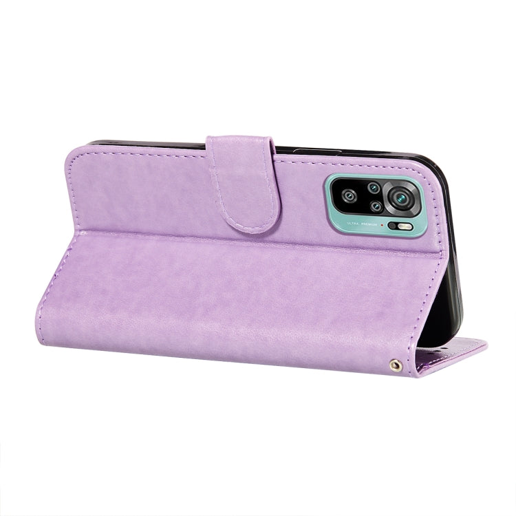For Xiaomi Redmi Note 10 4G Flower Vine Embossing Pattern Horizontal Flip Leather Case with Card Slot & Holder & Wallet & Lanyard