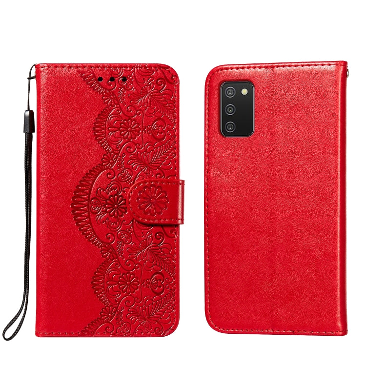 For Xiaomi Redmi 9T Flower Vine Embossing Pattern Horizontal Flip Leather Case with Card Slot & Holder & Wallet & Lanyard