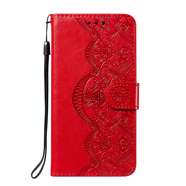 For Xiaomi Redmi K40 Flower Vine Embossing Pattern Horizontal Flip Leather Case with Card Slot & Holder & Wallet & Lanyard