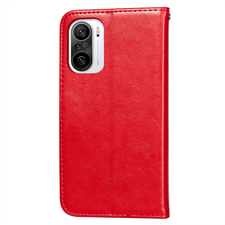 For Xiaomi Redmi K40 Flower Vine Embossing Pattern Horizontal Flip Leather Case with Card Slot & Holder & Wallet & Lanyard