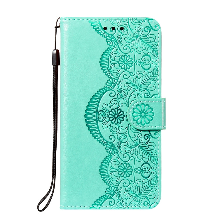 For Xiaomi Redmi K40 Flower Vine Embossing Pattern Horizontal Flip Leather Case with Card Slot & Holder & Wallet & Lanyard