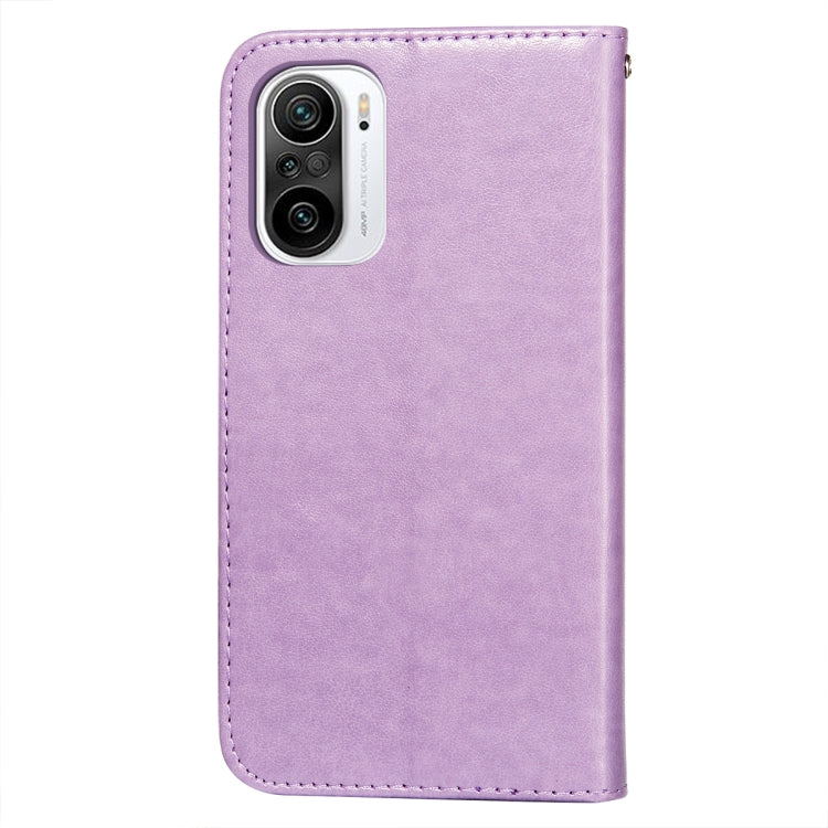 For Xiaomi Redmi K40 Flower Vine Embossing Pattern Horizontal Flip Leather Case with Card Slot & Holder & Wallet & Lanyard