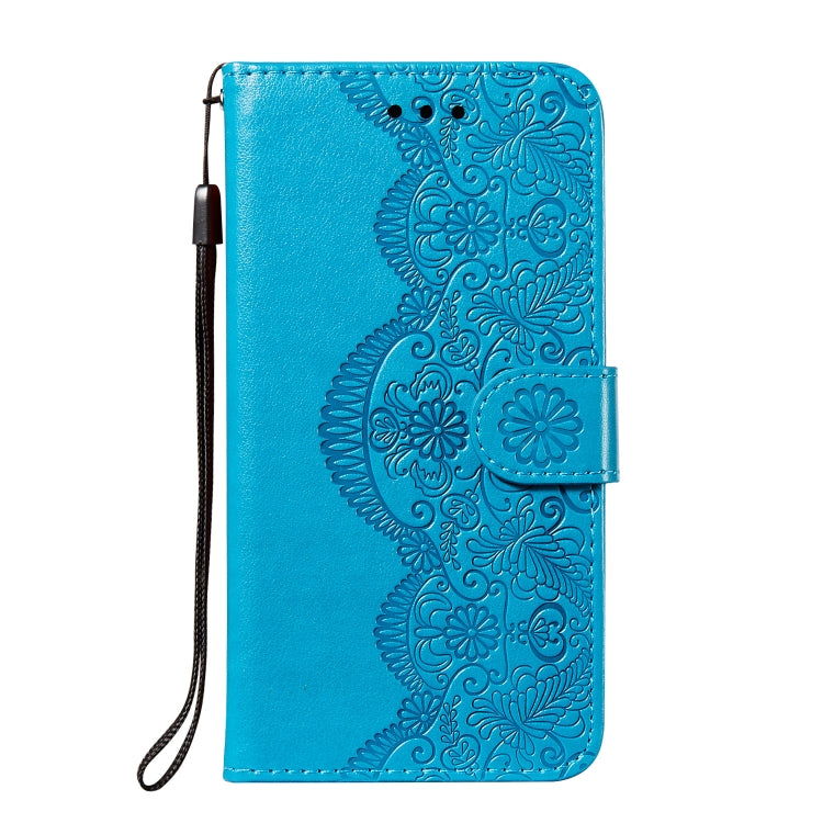 For Xiaomi Redmi K40 Flower Vine Embossing Pattern Horizontal Flip Leather Case with Card Slot & Holder & Wallet & Lanyard