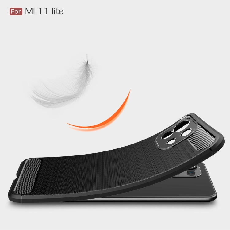 For Xiaomi Mi 11 Lite Brushed Texture Carbon Fiber TPU Case