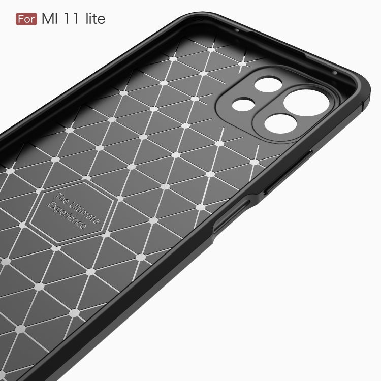 For Xiaomi Mi 11 Lite Brushed Texture Carbon Fiber TPU Case