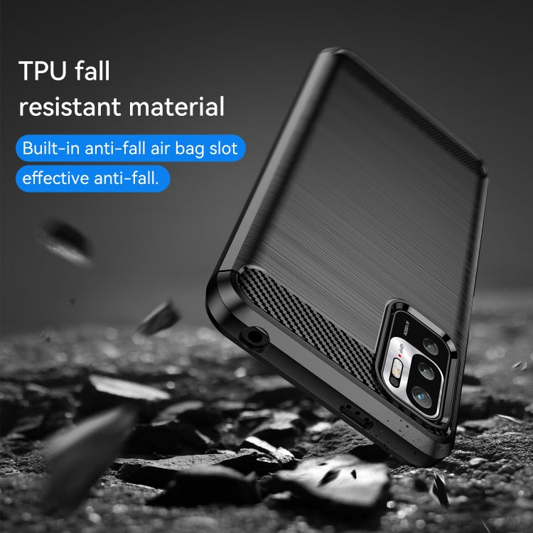 For Xiaomi Redmi Note 10 5G Brushed Texture Carbon Fiber TPU Case