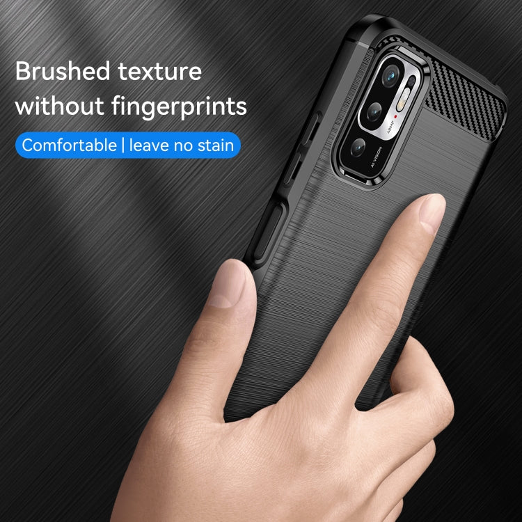 For Xiaomi Redmi Note 10 5G Brushed Texture Carbon Fiber TPU Case
