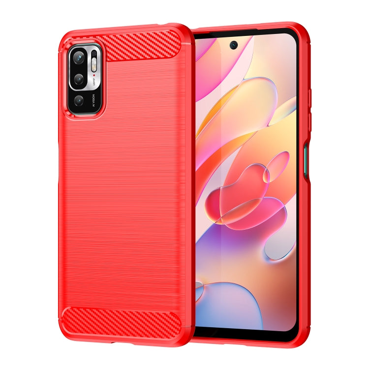 For Xiaomi Redmi Note 10 5G Brushed Texture Carbon Fiber TPU Case