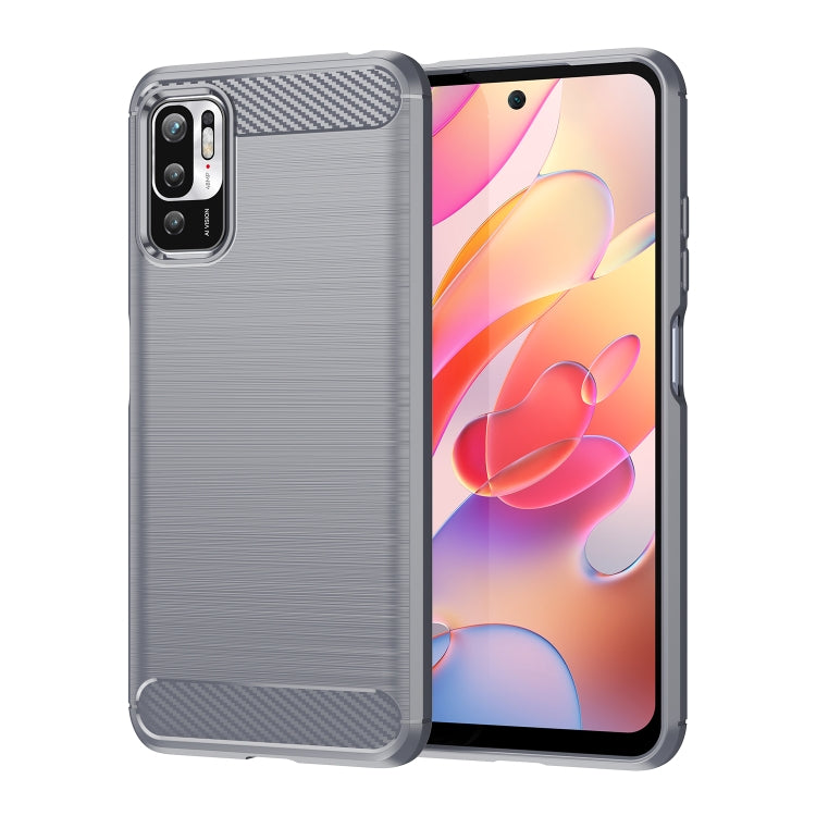 For Xiaomi Redmi Note 10 5G Brushed Texture Carbon Fiber TPU Case