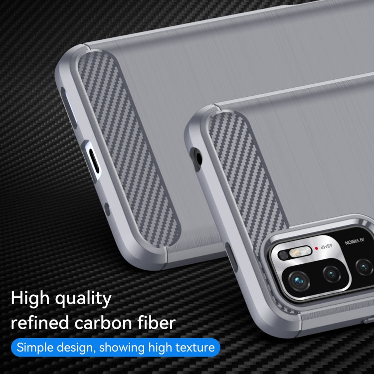 For Xiaomi Redmi Note 10 5G Brushed Texture Carbon Fiber TPU Case