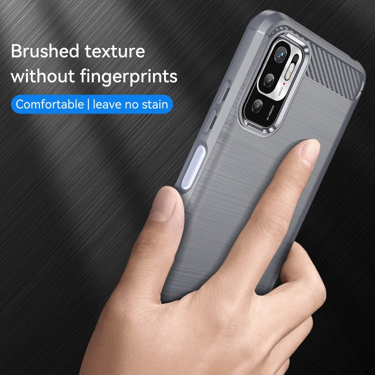 For Xiaomi Redmi Note 10 5G Brushed Texture Carbon Fiber TPU Case