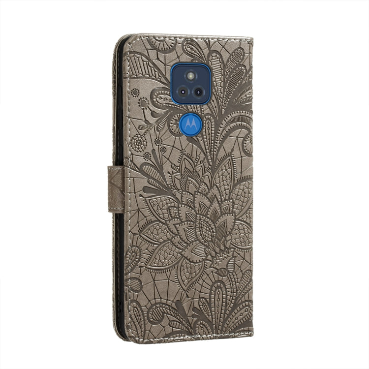 For Motorola Moto G Play (2021) Lace Flower Embossing Pattern Horizontal Flip Leather Case with Holder & Card Slots & Wallet & Photo Frame