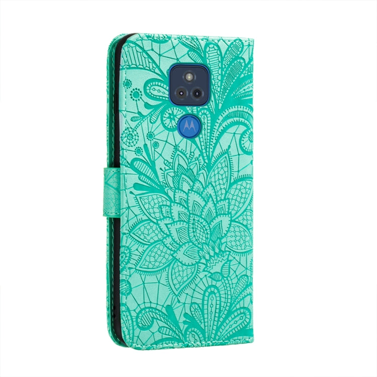 For Motorola Moto G Play (2021) Lace Flower Embossing Pattern Horizontal Flip Leather Case with Holder & Card Slots & Wallet & Photo Frame