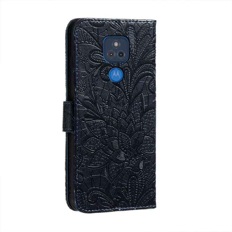 For Motorola Moto G Play (2021) Lace Flower Embossing Pattern Horizontal Flip Leather Case with Holder & Card Slots & Wallet & Photo Frame