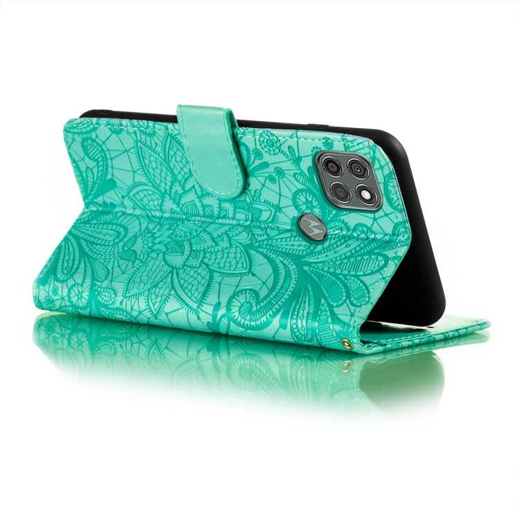 For Motorola Moto G9 Power Lace Flower Embossing Pattern Horizontal Flip Leather Case with Holder & Card Slots & Wallet & Photo Frame