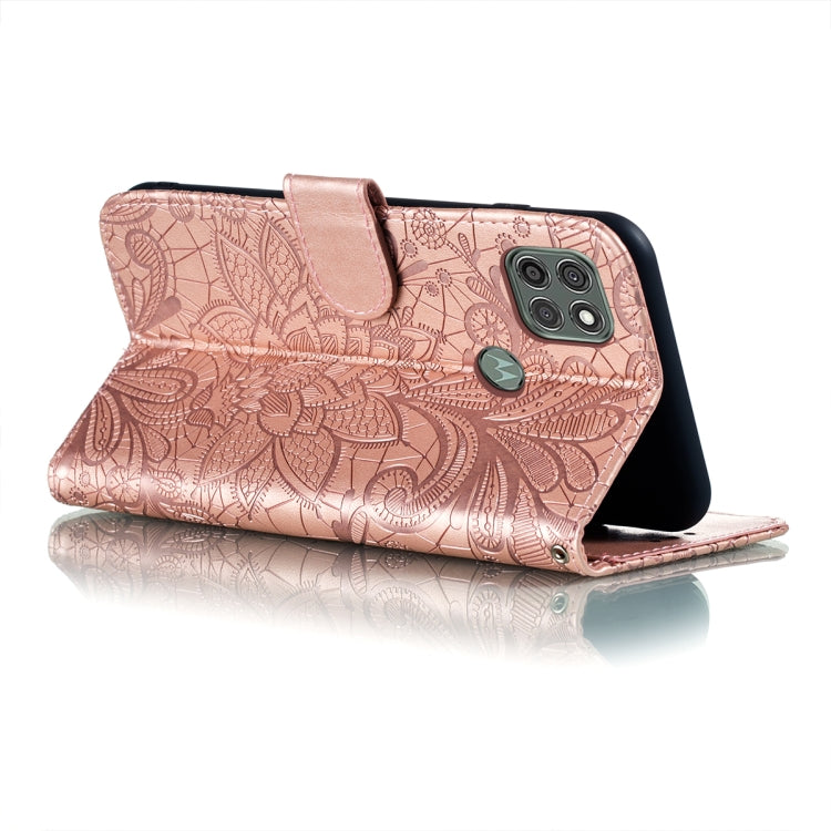 For Motorola Moto G9 Power Lace Flower Embossing Pattern Horizontal Flip Leather Case with Holder & Card Slots & Wallet & Photo Frame