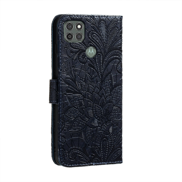 For Motorola Moto G9 Power Lace Flower Embossing Pattern Horizontal Flip Leather Case with Holder & Card Slots & Wallet & Photo Frame