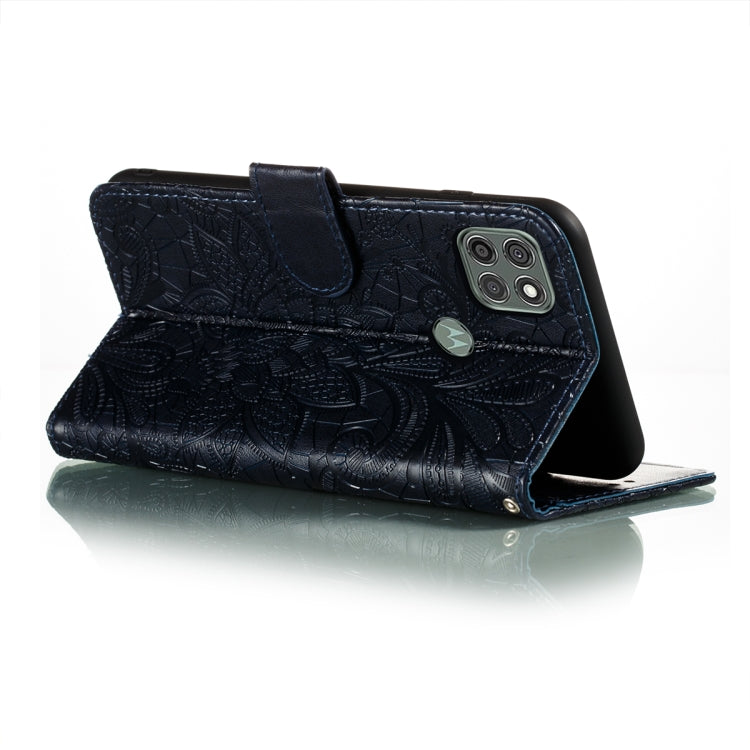 For Motorola Moto G9 Power Lace Flower Embossing Pattern Horizontal Flip Leather Case with Holder & Card Slots & Wallet & Photo Frame