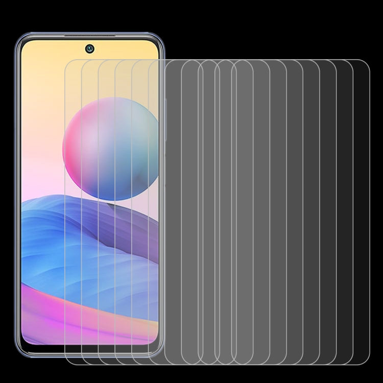 For Xiaomi Redmi Note 10 5G / Poco M3 Pro 5G 10 PCS 0.26mm 9H 2.5D Tempered Glass Film