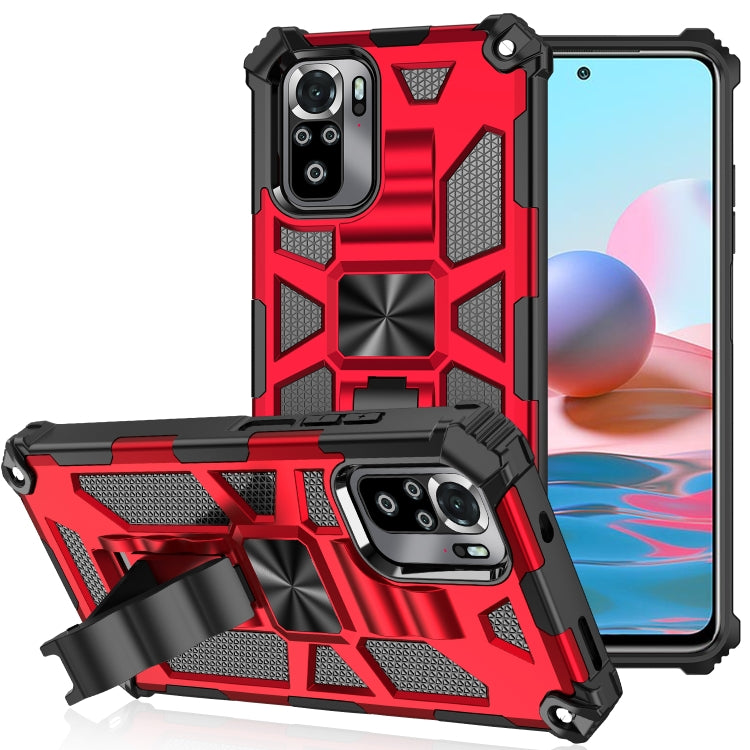 For Xiaomi Redmi Note 10 Shockproof TPU + PC Magnetic Protective Case with Holder