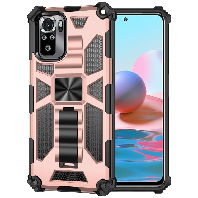 For Xiaomi Redmi Note 10 Shockproof TPU + PC Magnetic Protective Case with Holder