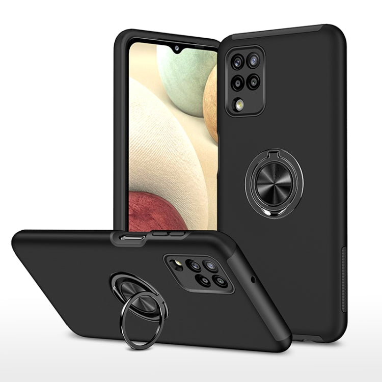 For Samsung Galaxy A12 5G PC + TPU Shockproof Magnetic Protective Case with Invisible Ring Holder