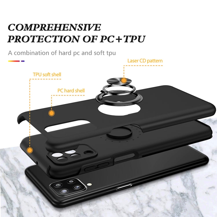 For Samsung Galaxy A12 5G PC + TPU Shockproof Magnetic Protective Case with Invisible Ring Holder