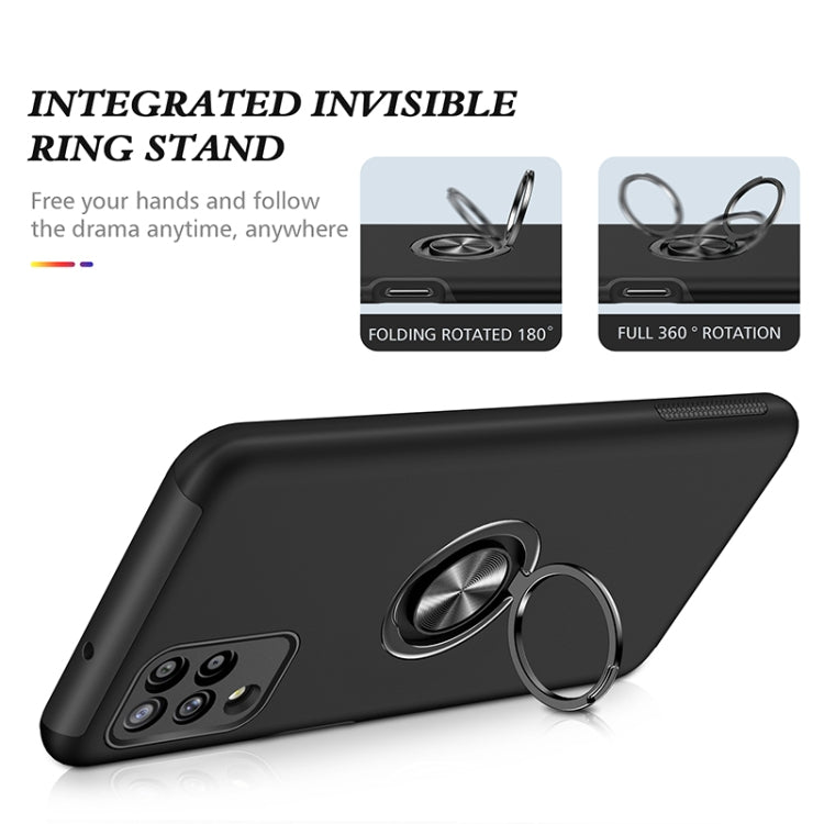 For Samsung Galaxy A12 5G PC + TPU Shockproof Magnetic Protective Case with Invisible Ring Holder