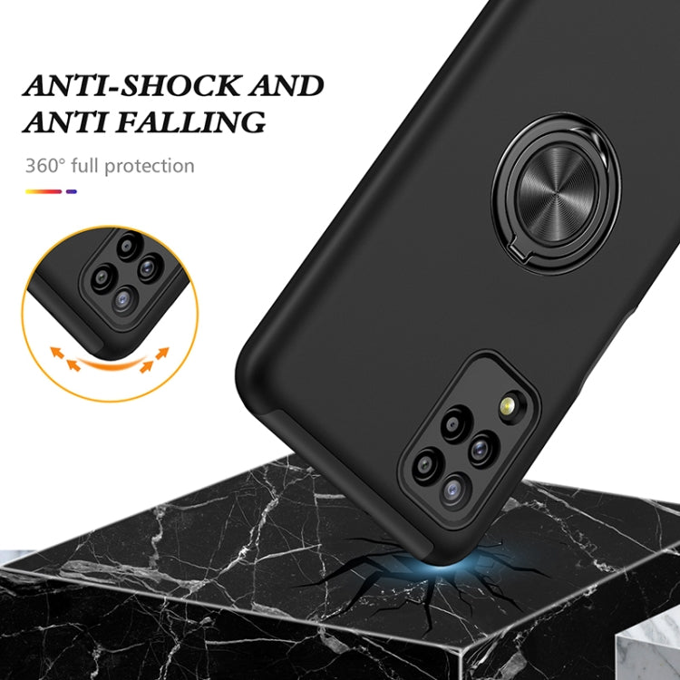 For Samsung Galaxy A12 5G PC + TPU Shockproof Magnetic Protective Case with Invisible Ring Holder