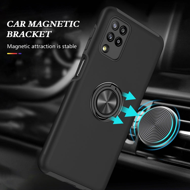 For Samsung Galaxy A12 5G PC + TPU Shockproof Magnetic Protective Case with Invisible Ring Holder