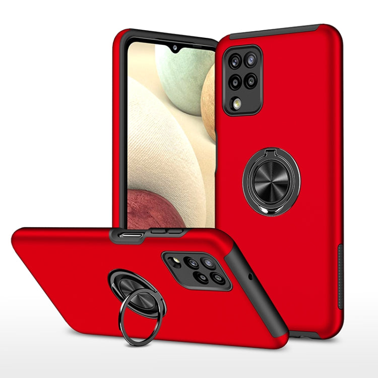 For Samsung Galaxy A12 5G PC + TPU Shockproof Magnetic Protective Case with Invisible Ring Holder