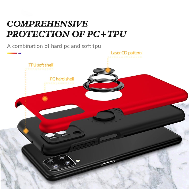 For Samsung Galaxy A12 5G PC + TPU Shockproof Magnetic Protective Case with Invisible Ring Holder